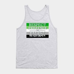 Respect Exsistence or Expect Resistance, Agender Pride Flag Tank Top